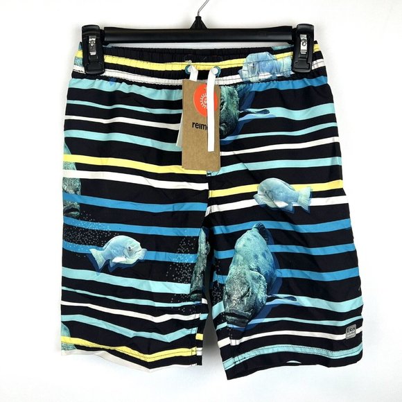 Reima Boy’s Blue Striped Swim Shorts Size 10